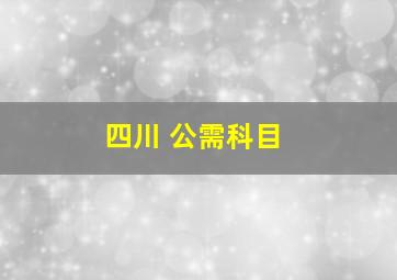 四川 公需科目